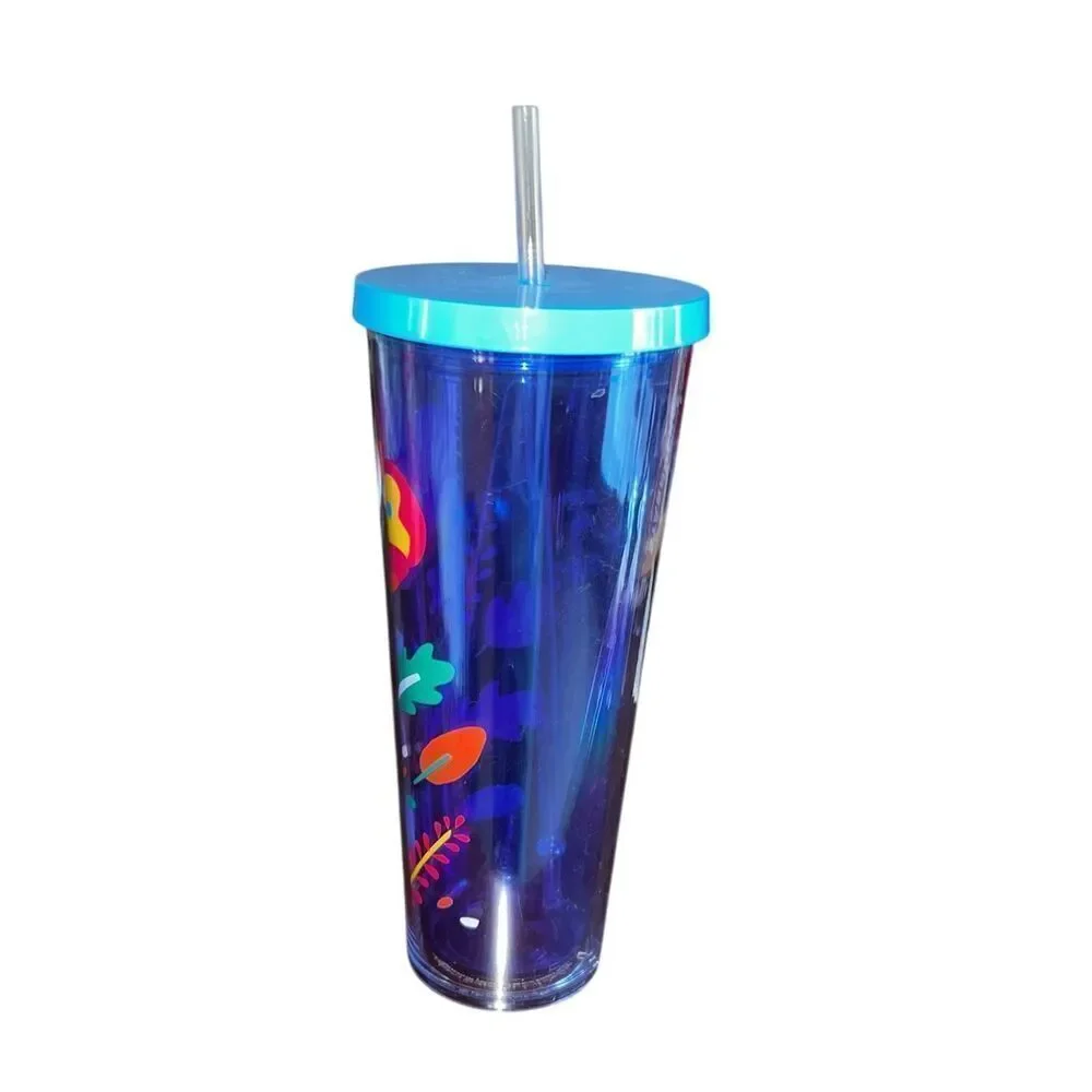 Starbucks 2018 tumbler cup trenta floral 24oz poppy Hawaiian cold hot
